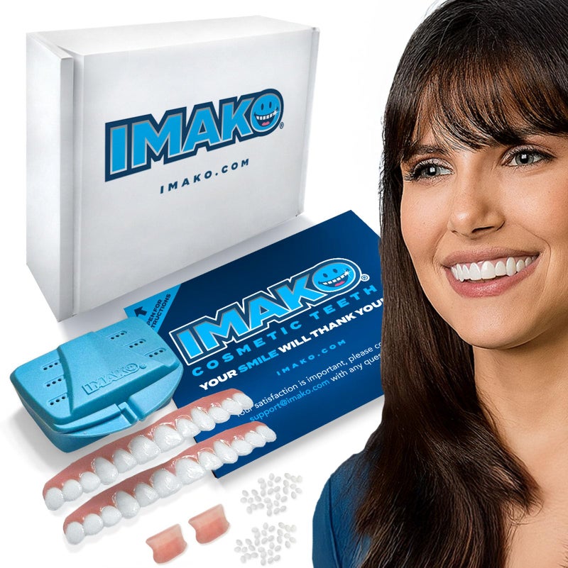 Imako Premium Cosmetic Uppers - 2 Pack - Small, Bleached White - DIY Smile Makeover - Made in USA - Image 1